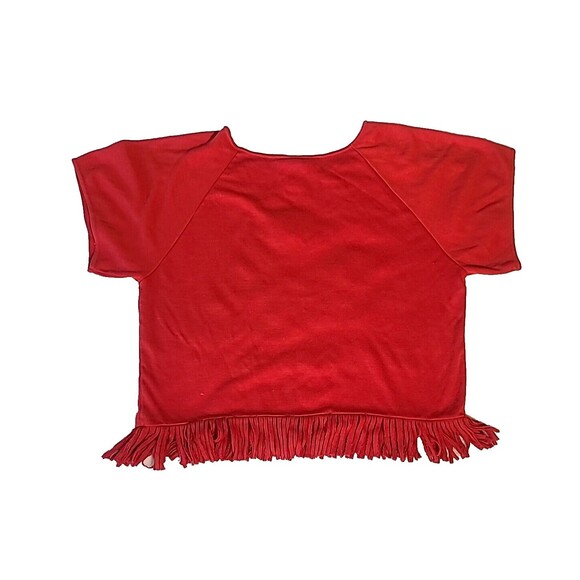 Sunday Comics Disney Fringe Top Minnie & Clarabelle Cow Yarn Graphic Knit VTG -M - Picture 9 of 13